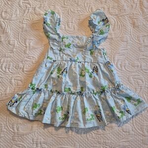 Bluey girls dress 12 months fully lined, shoulder straps have elastic NWOT